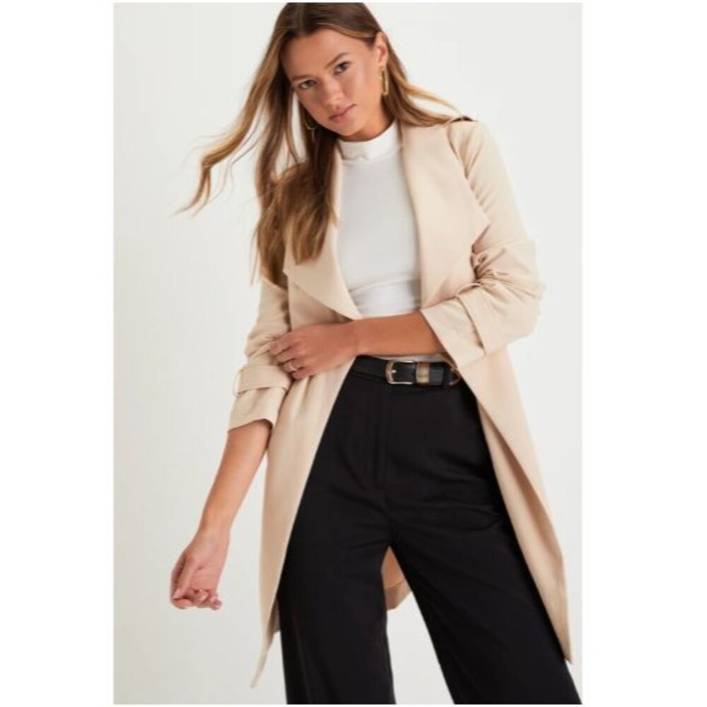 Winnipeg Beige Trench Coat for Women Classic Lightweight Long Belted Jacket - Picture 4 of 4